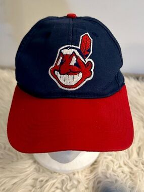 Cleveland Indians Youth Hat Chief Wahoo Vintage Red Navy MLB Baseball Cap